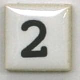 15ミリ角アルファベットタイル【数字・記号】約15×15×厚さ4mm／1個売り 2