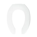 Bemis 2155SSC000 Plastic Open Front Less Cover Elongated Toilet Seat with Self Sustaining Check Hing