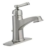 Moen 84805SRN Single Handle Single Hole Bathroom Faucet from the Boardwalk Collection, Spot Resist B