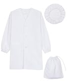 [ON NISHIKI] スモック 給食 エプロン ３点セット (給食衣 帽子 巾着袋) 長袖 子供用 白衣 (140㎝/79307)