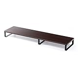 サンワダイレクト モニター台 パソコン台 幅100×奥行25×高さ9.5cm 木製 耐荷重10kg ダークブラウン 100-MR195M