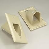 InstallerParts 1-Gang Recessed Low Voltage Cable Plate - Ivory - Hold up to 4 Cables [並行輸入品]