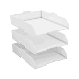 デスクトレー b4 書類トレイ b4レターケース ファイルラック 書類ラック 卓上収納ラック 卓上整理整頓 ３段/ 4段 新聞/雑誌/ファイル/フォルダー/書類入れ 文房具 収納 整理整頓 積み重ね可能 (B4&縦型3段)