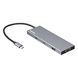 サンワダイレクト Type-C ドッキングステーション 7-in-1 HDMI 2つ 2画面出力対応 PD100W 急速充電 USB-A×2/Type-C×2ポート 400-DKMP6GM