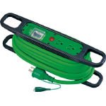 日動工業/日動 ハンドリール 100V 3芯×10m 緑 アース漏電しゃ断器付(3272605) HR-EB102-G [その他]