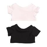 niannyyhouse　ぬいぐるみ 用　 15cm人形の服　Tシャツ*2　 着せ替え　2点セット　無地Tシャツ　人形ベビー服　綿人形の服 (15cm)