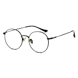 [FEISEDY] ブルーライトカット メガネ 伊達メガネ 紫外線カット UVカット 透明レンズ 度なし 超軽量 丸型 パソコン用 pcメガネ メタル フレーム おしゃれ レディーズ メンズ B1244