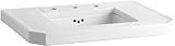 KOHLER K-3020-0 Kathryn Fireclay Console Tabletop with 10-Inch Faucet Drilling, White [並行輸入品]