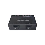 SENWIKATIN 2チャンネルスピーカースイッチャーセレクタボックス、スピーカーセレクター 端子クラップ付き 1入力→2出力、チャンネルあたり150W RMS直流電流