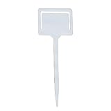 Demiawaking T型ラベル 園芸用ラベル 100枚入り プラスチック 腐ってない クリアしやすい ガーデンラベル (ホワイト)