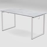 山善(YAMAZEN) パソコンデスク PC オフィス 会議用テーブル 机 ワークデスク ユニットデスク 耐荷重100kg 幅140×奥行70×高さ71cm 組立品 ストーンライトグレー/マットホワイト FUD-T1470(SLGY/MWH)
