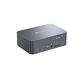 AV Access KVMスイッチ 2モニター・2台PC対応（Ethernet、EDID対応）、4K@60Hz/2K@144Hz/1080P@240Hz、ノートPC＆デスクトップ用デュアルモニターKVMドッキングステーション、USB C充電、アルミニウム製、USB3.0×3、電源付き