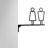 【アスカストア 】トイレ サイン 選べる2タイプ 取り付け簡単 軽量 突き出し ピクトサイン プレート atoi (タイプ：2 中抜きデザイン)