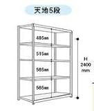 山金工業 ヤマテック ボルトレス軽中量ラック 200kg/段 単体 2S8445-5W