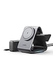 Anker 737 MagGo Charger (3-in-1 Station) (マグネット式 3-in-1 ワイヤレス充電ステーション) (USB-C急速充電器付属) 【ワイヤレス出力 (15W) / PSE技術基準適合】ワイヤレス充電器 Apple Watchホルダー付 Qi認証 Made for MagSafe認証 iPhone 14 Apple Watch 各種対応
