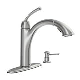 Moen 87047SRS Pullout Spray High-Arc Kitchen Faucet with Soap Dispenser from the Sullivan Collection