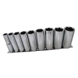 Koshihara ディープソケット 9個セット、ホルダー付き　3/8"DR　6PT　インチ DIY 整備用工具