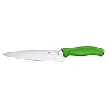 VICTORINOX(ビクトリノックス) 牛刀包丁 食洗機対応 スムーズな切れ味の万能包丁 19cm グリーン 料理の基本となる様々な食材に使えるナイフ シェフナイフ スイスクラシック 6.8006.19L4-X1