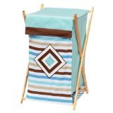 Bacati Diamonds and Stripes Aqua and Chocolate Hamper by Bacati