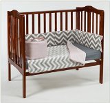 Baby Doll Minky Chevron Mini Crib/ Port-A-Crib Bedding, Pink by BabyDoll Bedding