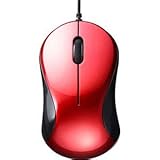 バッファロー 有線 BlueLED 静音3ボタンマウス レッド BSMBU100RD 1セット(5個)