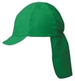 スクラムプラス（フラップ付き体操帽子　UV対策に・熱中症対策に たれ付き）グリーン フリーサイズ（57～60cm）/フットマーク株式会社