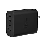 ASUS ROG 140W USB-C GaN Charger/ブラック/高さ約32mmx幅約68mmx奥行き約85mm/約330g/約1.5m/USB-C(USB Type-C)x3ポート(出力用)、USB-A(USB Type-A)x1 ROG_GAN_140W