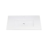 maykke 24 " MarbellaセラミックSinktop for Single蛇口穴オーバーフロー付き、ホワイト、ysa1720101