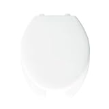 Bemis 1950SS000 Plastic Open Front with Cover Elongated Toilet Seat with Self Sustaining Hinge White