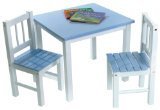 Lipper International 513BL Child's Table and 2-Chair Set, Blue and White [並行輸入品]