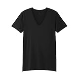 ユニクロ メンズ エアリズム Vネック T 半袖 Tシャツ 肌着 インナー 接触冷感 ストレッチ素材 ブイネック 男性 ブランド ギフト プレゼント 実用的 おしゃれ 2022 (L, ブラック)