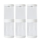 [Queen-b] フィギュア ディスプレイ ケース 6個セット クリア 透明 コレクション スタンド 台 13×8cm LED ライト 円柱 収納 おもちゃ ホビー キャラクター 飾り 展示 (ホワイト-ライトあり)