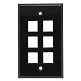InstallerParts 6ポートKeystone Wallplate滑らかな面 16028-CA