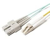 FiberCablesDirect - 2M OM4 LC SC ファイバーパッチケーブル | 100Gb デュプレックス50/125 LC - SC マルチモード ジャンパー 2メートル (6.56フィート) | 長さオプション: 0.5M-300M | 10/40/100gbps sc-lc mmf dplx lc/sc 100gbase Aqua ofnr
