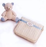 Baby's First Christmas Photo Album and Knit Bear - Blue by Russ
