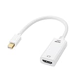 Mini DisplayPortからHDMI変換アダプター Mini DP（Thunderbolt）-HDMIケーブル 1080P 金メッキコネクター (ホワイト)