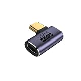 YFFSFDC USB4.0 Type C 変換 アダプター 左右 90° サイドベント 【40Gbps高速データ転送&PD 100W/5A急速充電& 8K@60Hz映像出力】L字 L型 タイプc type-c 変換アダプタ 90度 オス メス USB C コネクター スリムデザイン Thunderbolt 3、Mac Book ProなどのType Cデバイスに対応