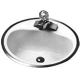 Bootz Industries 021 – 2430 – 00フラットリム洗面所シンク、ラウンド、ホワイト、18 " – 581004