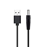 YSJJZRL ブラック USB - DC 電源コード、USB オス - DC 5.5*2.5/5.5*2.1/4.0*1.7/3.5*1.35/2.5*0.7mm 5V 電源プラグ ケーブル (0.5M,5.5×2.1mm)