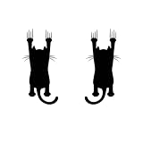 ZQX 車 ステッカー 猫 かわいい カーステッカー 防水 日焼け止め 傷隠し 猫すてっかー車 おもしろ 飾り 動物デカール 屋外使用に強い品質素材 猫好きへのパーフェクトギフト カッティングステッカー（2匹ずり落ちる猫 ）
