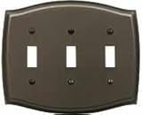 Baldwin 4780151 Triple Toggle Colonialスイッチプレート、アンティークニッケル