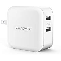 RAVPower USB 充電器 2ポート 24W アダプタ USB コンセント【PSE認証済み/急速/折畳式プラグ】 iPhone/iPad/Android 等のUSB機器対応 RP-UC11 (ホワイト)