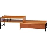 リビングボード/サイドボード 【ブラウン】 幅91cm 引き出し2杯 収納棚付き 伸縮式 『SMART』