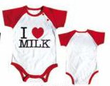 【ベビー服】【子供服】半袖ロンパース[I LOVE MILK](70cm)hamajoy
