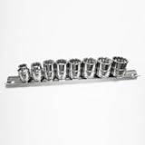 Koshihara ショートソケット8個セット、ホルダー付き　3/8"DR　12PT　ミリ DIY 整備用工具