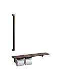 TOTO 天然木手すり 62シリーズ 紙巻器付き 棚幅69cm ダークウッド YHB62S#DRW (手すり・棚分離)