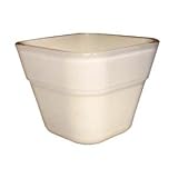 【4個入】イタリア製樹脂ポット(植木鉢/プランター) コッコスクエアー 7cm/穴無し ホワイト(白) 〔ガーデニング用品/園芸〕