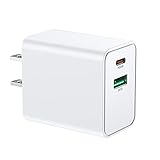 USB Cウォールチャージャーブロック20W [MFi PSE認証済み] デュアルポートUSB-CウォールプラグインUSBチャージャー20W