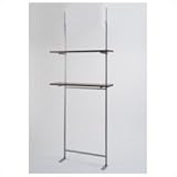 ナサ流通企画 突っ張り壁面収納 無段階調整2枚棚オープンラック 幅89．5cm ダークブラウン色