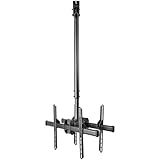 StarTech.com テレビ天吊り金具/32-75インチ型/2画面/背面合わせタイプ/水平方向360度 & 角度調整/ツインディスプレイハンガー/VESA対応ブラケット FPCEILBTB